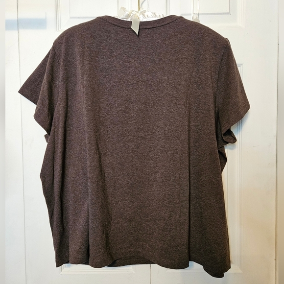 #150 Sonoma- Live*Style Chocolate brown short sleeve t-shirt- Size: 3X - Picture 3 of 3
